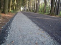cesta je nepřirozeně navršena na lesní terén do výšky asi 30cm.JPG